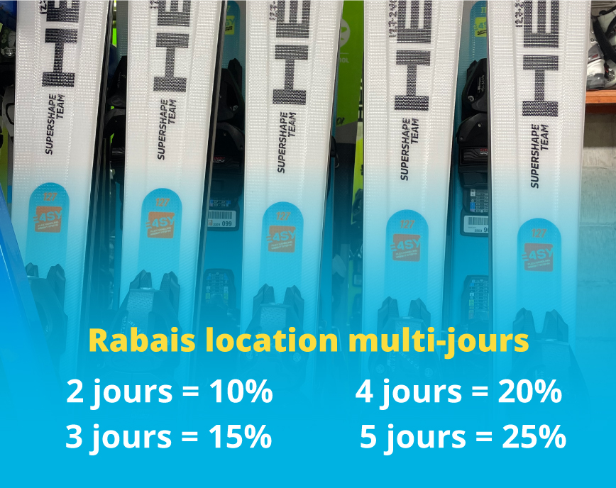 Rabais location d'équipement multi-jours